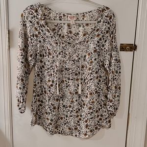 Floral Peasant Top